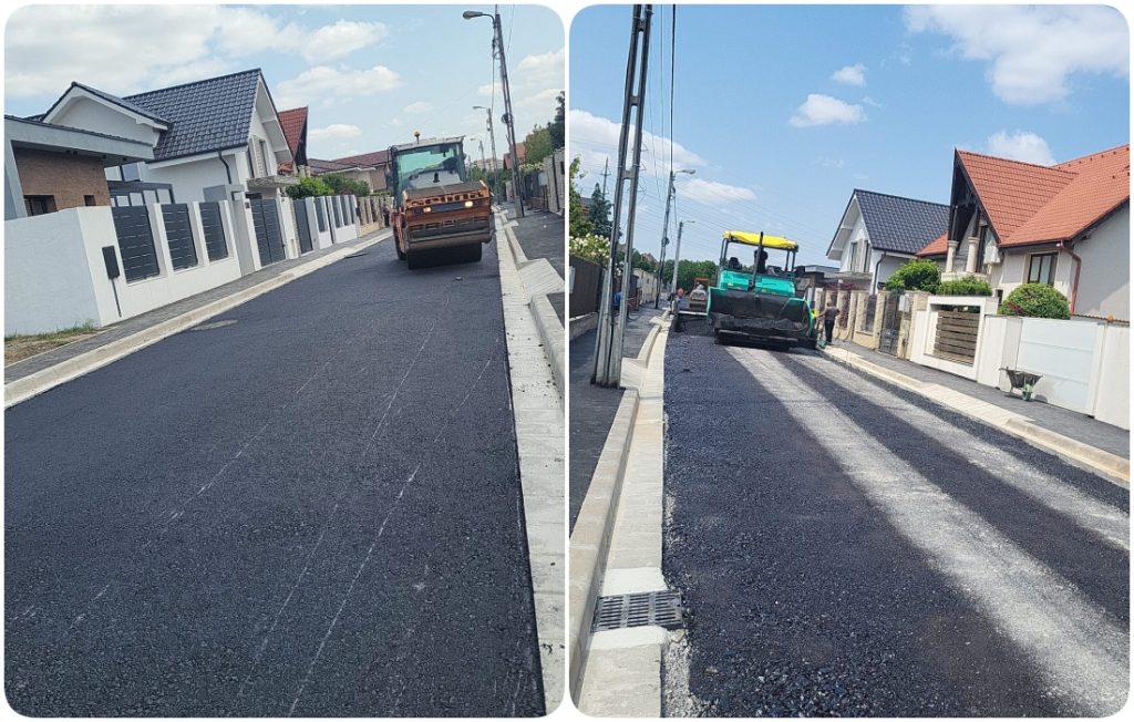 Strada Apateului modernizata pe 352 metri primul strat de asfalt