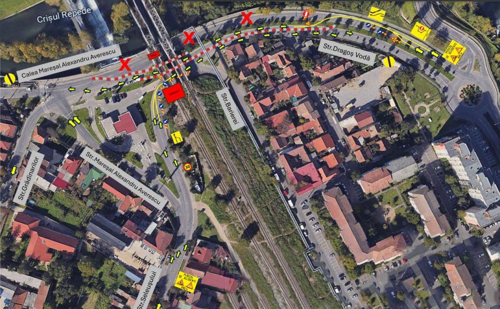 Trafic deviat pe strada Drago Vod din Oradea
